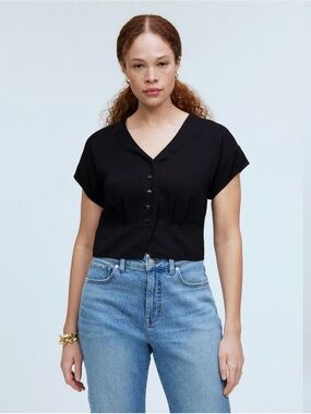 Madewell Pleated Short-Sleeve Top